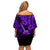 Hawaii Ukulele Family Matching Off Shoulder Short Dress and Hawaiian Shirt Polynesian Pattern Purple Version LT01 - Polynesian Pride