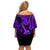 Hawaii Ukulele Off Shoulder Short Dress Polynesian Pattern Purple Version LT01 - Polynesian Pride