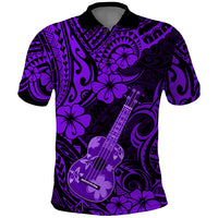 Hawaii Ukulele Polo Shirt Polynesian Pattern Purple Version LT01 Purple - Polynesian Pride