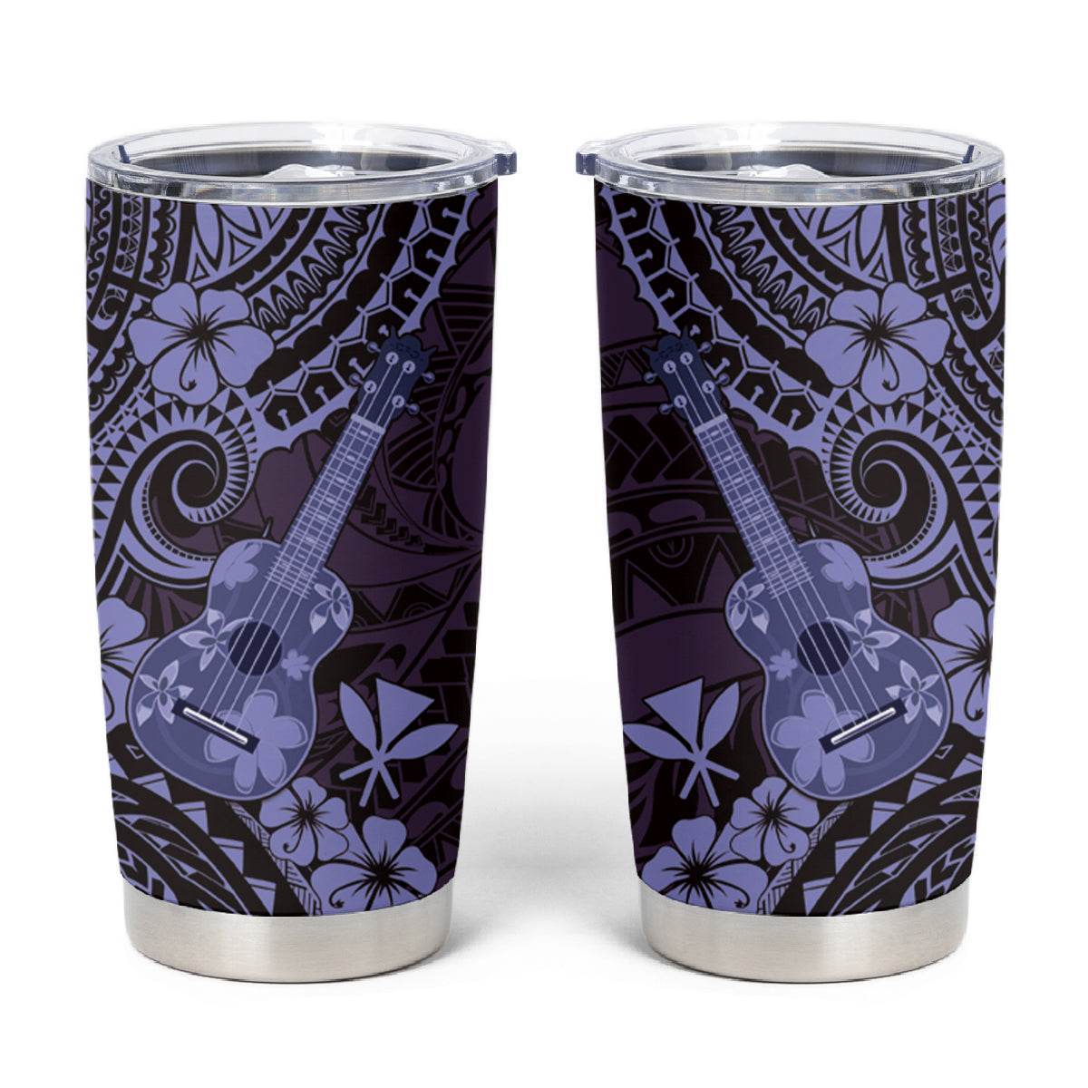 Hawaii Ukulele Tumbler Cup Polynesian Pattern Purple Version LT01 Purple - Polynesian Pride