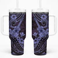 Hawaii Ukulele Tumbler With Handle Polynesian Pattern Purple Version LT01 One Size: 40 oz Purple - Polynesian Pride