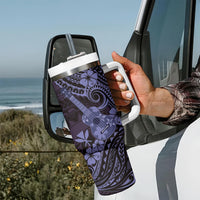 Hawaii Ukulele Tumbler With Handle Polynesian Pattern Purple Version LT01 - Polynesian Pride