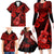 Hawaii Ukulele Family Matching Long Sleeve Bodycon Dress and Hawaiian Shirt Polynesian Pattern Red Version LT01 - Polynesian Pride