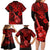 Hawaii Ukulele Family Matching Long Sleeve Bodycon Dress and Hawaiian Shirt Polynesian Pattern Red Version LT01 - Polynesian Pride