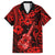 Hawaii Ukulele Family Matching Long Sleeve Bodycon Dress and Hawaiian Shirt Polynesian Pattern Red Version LT01 Dad's Shirt - Short Sleeve Red - Polynesian Pride