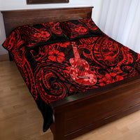 Hawaii Ukulele Quilt Bed Set Polynesian Pattern Red Version LT01 - Polynesian Pride