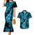 Hawaii Ukulele Couples Matching Mermaid Dress and Hawaiian Shirt Polynesian Pattern Sky Blue Version LT01 Blue - Polynesian Pride