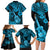 Hawaii Ukulele Family Matching Long Sleeve Bodycon Dress and Hawaiian Shirt Polynesian Pattern Sky Blue Version LT01 - Polynesian Pride