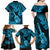 Hawaii Ukulele Family Matching Off Shoulder Maxi Dress and Hawaiian Shirt Polynesian Pattern Sky Blue Version LT01 - Polynesian Pride