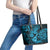 Hawaii Ukulele Leather Tote Bag Polynesian Pattern Sky Blue Version LT01 - Polynesian Pride