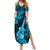 Hawaii Ukulele Summer Maxi Dress Polynesian Pattern Sky Blue Version LT01 Women Blue - Polynesian Pride