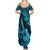 Hawaii Ukulele Summer Maxi Dress Polynesian Pattern Sky Blue Version LT01 - Polynesian Pride