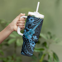 Hawaii Ukulele Tumbler With Handle Polynesian Pattern Sky Blue Version LT01 - Polynesian Pride