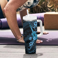 Hawaii Ukulele Tumbler With Handle Polynesian Pattern Sky Blue Version LT01 - Polynesian Pride