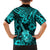 Hawaii Ukulele Family Matching Long Sleeve Bodycon Dress and Hawaiian Shirt Polynesian Pattern Turquoise Version LT01 - Polynesian Pride