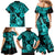 Hawaii Ukulele Family Matching Mermaid Dress and Hawaiian Shirt Polynesian Pattern Turquoise Version LT01 - Polynesian Pride