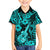 Hawaii Ukulele Family Matching Off Shoulder Short Dress and Hawaiian Shirt Polynesian Pattern Turquoise Version LT01 Son's Shirt Turquoise - Polynesian Pride