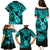 Hawaii Ukulele Family Matching Puletasi Dress and Hawaiian Shirt Polynesian Pattern Turquoise Version LT01 - Polynesian Pride