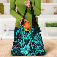 Hawaii Ukulele Grocery Bag Polynesian Pattern Turquoise Version LT01 - Polynesian Pride