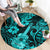 Hawaii Ukulele Round Carpet Polynesian Pattern Turquoise Version LT01 - Polynesian Pride