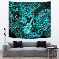 Hawaii Ukulele Tapestry Polynesian Pattern Turquoise Version LT01 - Polynesian Pride