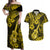 Hawaii Ukulele Couples Matching Off Shoulder Maxi Dress and Hawaiian Shirt Polynesian Pattern Yellow Version LT01 Yellow - Polynesian Pride