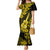 Hawaii Ukulele Family Matching Mermaid Dress and Hawaiian Shirt Polynesian Pattern Yellow Version LT01 Mom's Dress Yellow - Polynesian Pride