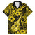 Hawaii Ukulele Family Matching Off Shoulder Maxi Dress and Hawaiian Shirt Polynesian Pattern Yellow Version LT01 Dad's Shirt - Short Sleeve Yellow - Polynesian Pride