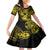 Hawaii Ukulele Family Matching Puletasi Dress and Hawaiian Shirt Polynesian Pattern Yellow Version LT01 Daughter's Dress Yellow - Polynesian Pride