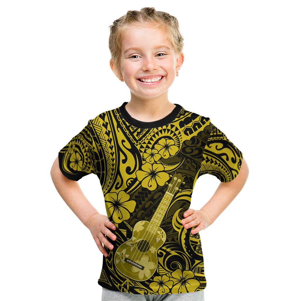 Hawaii Ukulele Kid T Shirt Polynesian Pattern Yellow Version LT01 Yellow - Polynesian Pride