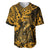 Hawaii Fish Hook Baseball Jersey Polynesian Pattern Gold Version LT01 Gold - Polynesian Pride