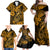 Hawaii Fish Hook Family Matching Off Shoulder Maxi Dress and Hawaiian Shirt Polynesian Pattern Gold Version LT01 - Polynesian Pride