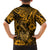 Hawaii Fish Hook Family Matching Short Sleeve Bodycon Dress and Hawaiian Shirt Polynesian Pattern Gold Version LT01 - Polynesian Pride