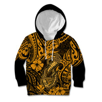 Hawaii Fish Hook Kid Hoodie Polynesian Pattern Gold Version LT01 Gold - Polynesian Pride