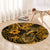 Hawaii Fish Hook Round Carpet Polynesian Pattern Gold Version LT01 - Polynesian Pride