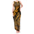 Hawaii Fish Hook Tank Maxi Dress Polynesian Pattern Gold Version LT01 Women Gold - Polynesian Pride