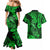 Hawaii Fish Hook Couples Matching Mermaid Dress and Hawaiian Shirt Polynesian Pattern Green Version LT01 - Polynesian Pride