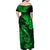 Hawaii Fish Hook Family Matching Off Shoulder Maxi Dress and Hawaiian Shirt Polynesian Pattern Green Version LT01 - Polynesian Pride