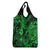 Hawaii Fish Hook Grocery Bag Polynesian Pattern Green Version