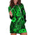 Hawaii Fish Hook Hoodie Dress Polynesian Pattern Green Version LT01 Green - Polynesian Pride