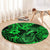 Hawaii Fish Hook Round Carpet Polynesian Pattern Green Version LT01 - Polynesian Pride