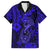 Hawaii Fish Hook Family Matching Off Shoulder Maxi Dress and Hawaiian Shirt Polynesian Pattern Navy Blue Version LT01 Dad's Shirt - Short Sleeve Blue - Polynesian Pride