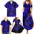 Hawaii Fish Hook Family Matching Summer Maxi Dress and Hawaiian Shirt Polynesian Pattern Navy Blue Version LT01 - Polynesian Pride