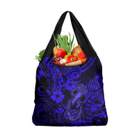Hawaii Fish Hook Grocery Bag Polynesian Pattern Navy Blue Version LT01 1-pack One Size Blue - Polynesian Pride