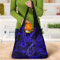 Hawaii Fish Hook Grocery Bag Polynesian Pattern Navy Blue Version LT01 - Polynesian Pride