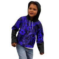 Hawaii Fish Hook Kid Hoodie Polynesian Pattern Navy Blue Version LT01 - Polynesian Pride