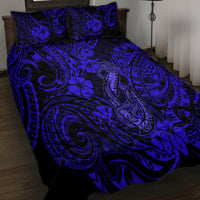 Hawaii Fish Hook Quilt Bed Set Polynesian Pattern Navy Blue Version LT01 - Polynesian Pride