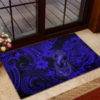 Hawaii Fish Hook Rubber Doormat Polynesian Pattern Navy Blue Version LT01 - Polynesian Pride