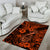 Hawaii Fish Hook Area Rug Polynesian Pattern Orange Version LT01