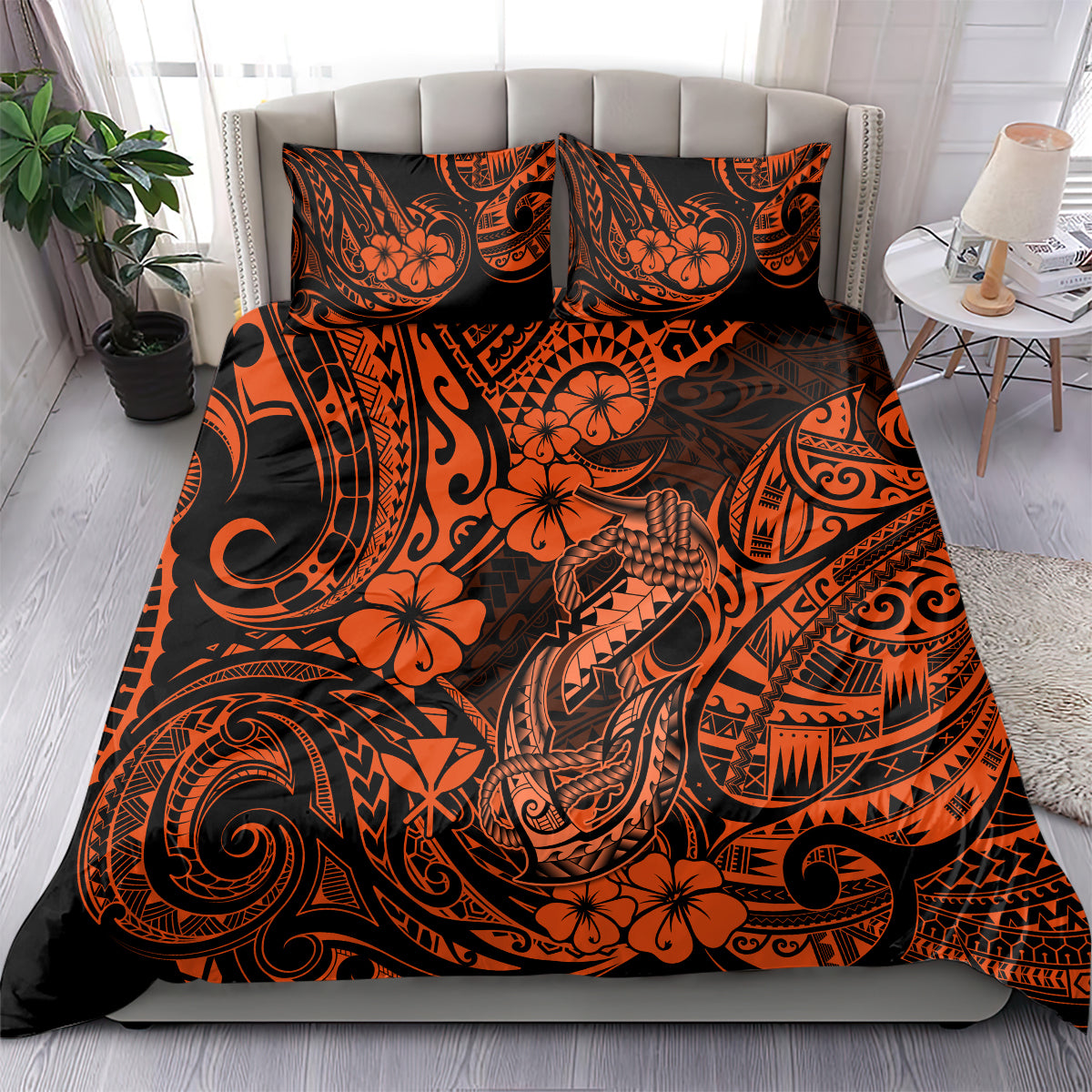 Hawaii Fish Hook Bedding Set Polynesian Pattern Orange Version LT01 - Polynesian Pride